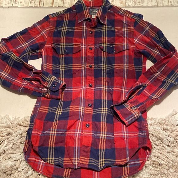 J.Crew plaid button down ladies XS - Picture 1 of 7